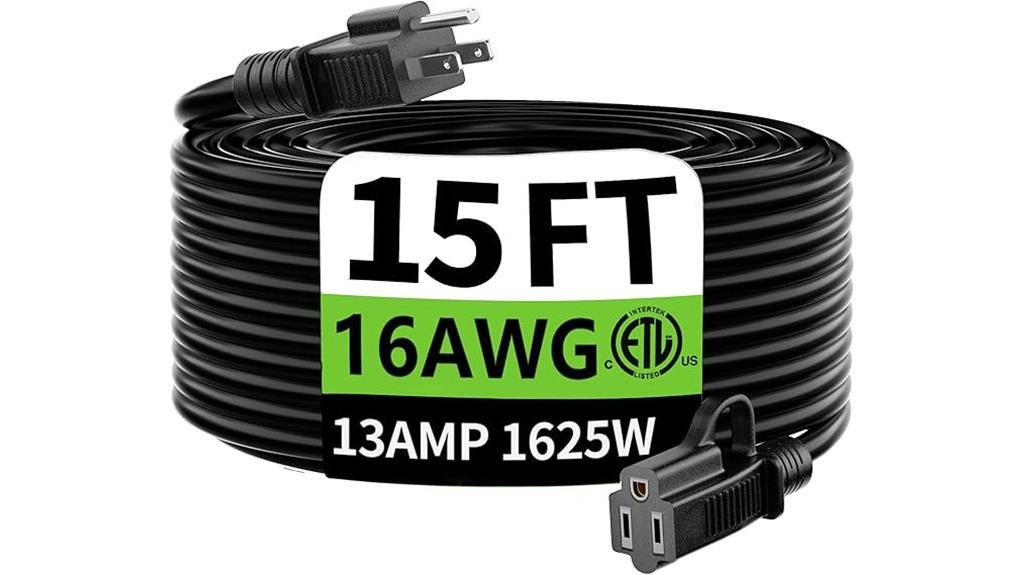 15 ft waterproof extension cord