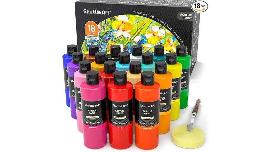 18 color acrylic paint set