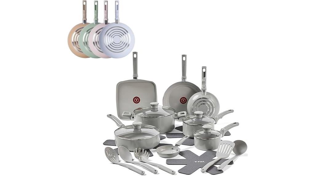20 piece ceramic cookware set