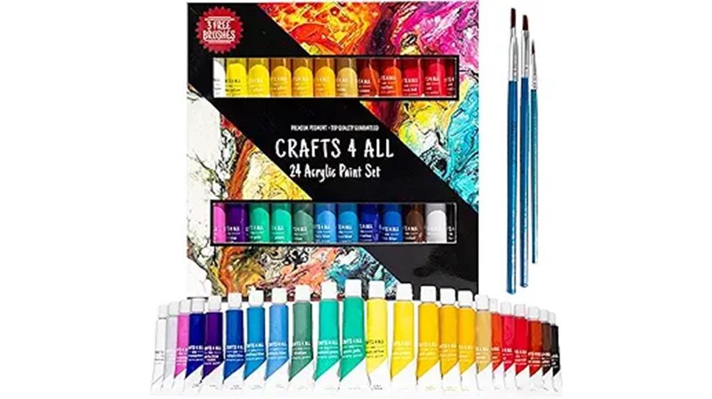 24 piece acrylic paint set