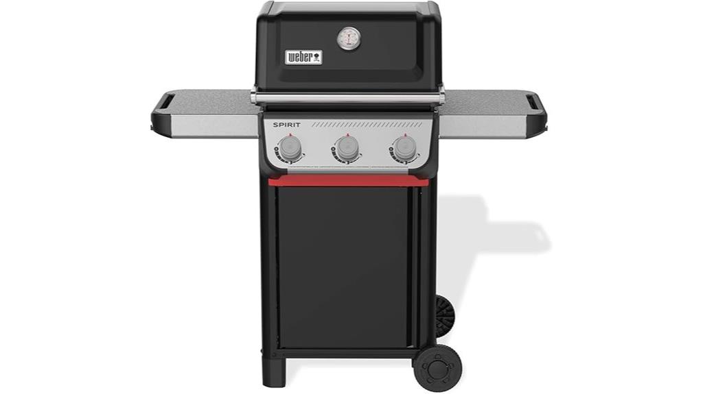 black liquid propane grill