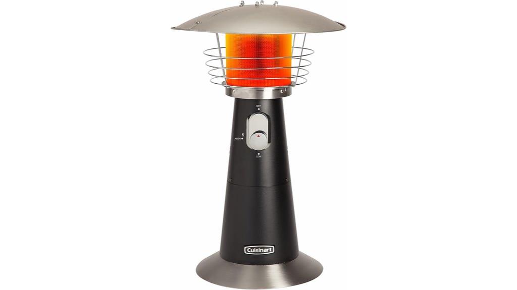 black portable patio heater