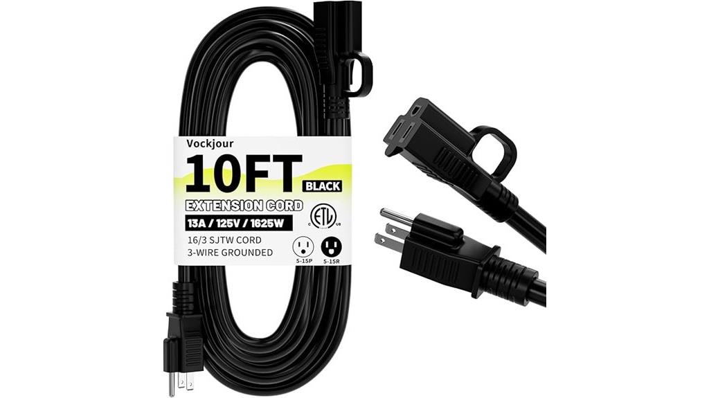 black waterproof extension cord
