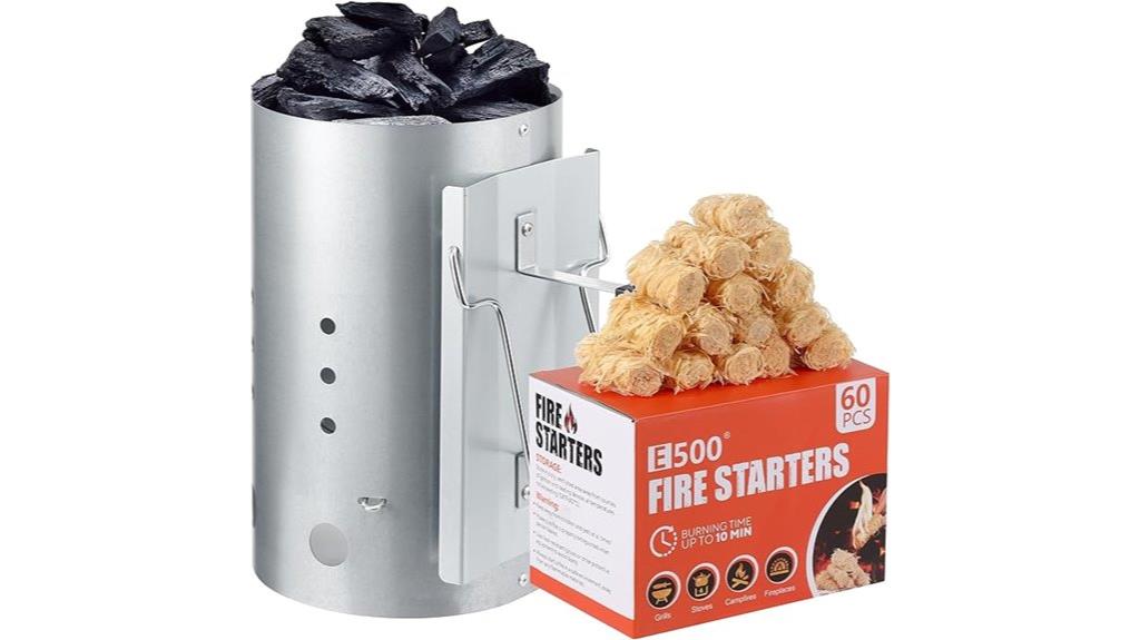 charcoal chimney with starters