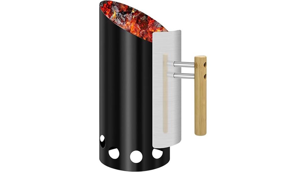 charcoal starter with heat shield