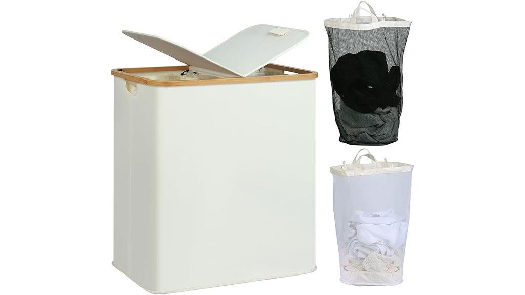 double hamper with bamboo