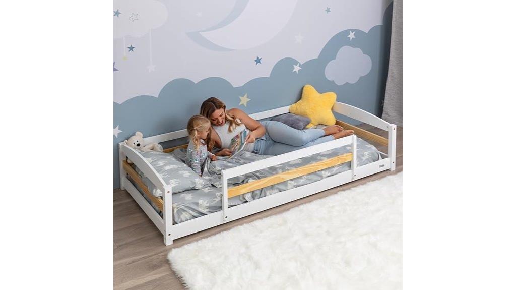 kids twin bed with rails