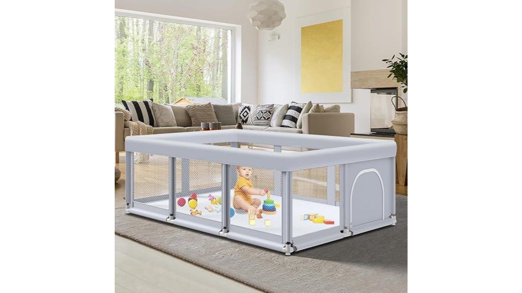 large breathable mesh playpen
