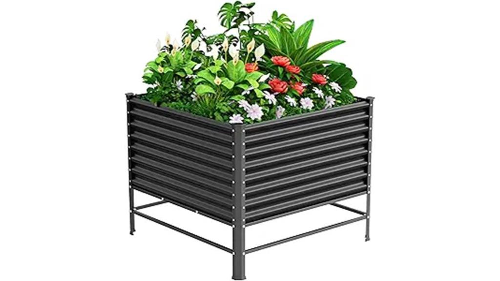 large elevated wooden garden bed