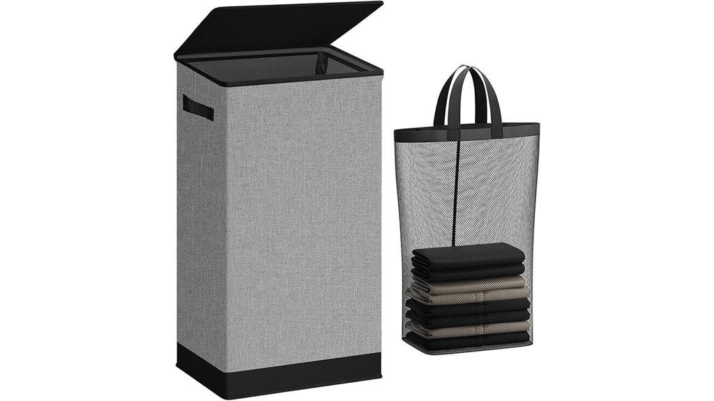 large grey collapsible hamper