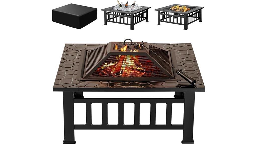 large outdoor firepit table