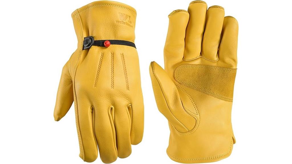 leather work gloves with wrist closure