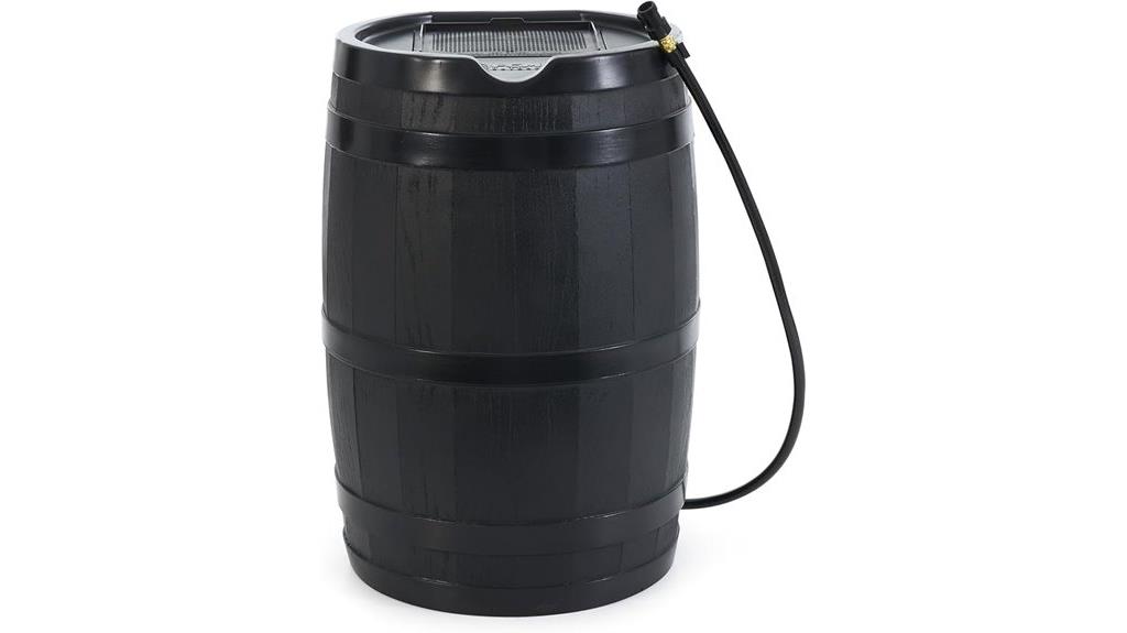 outdoor rain barrel with screen