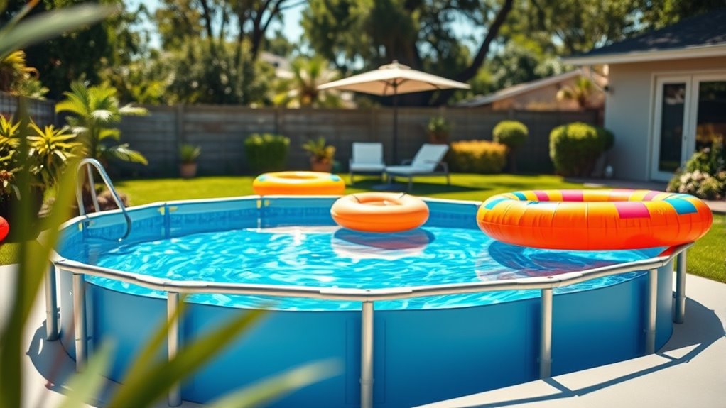 pool size materials accessories