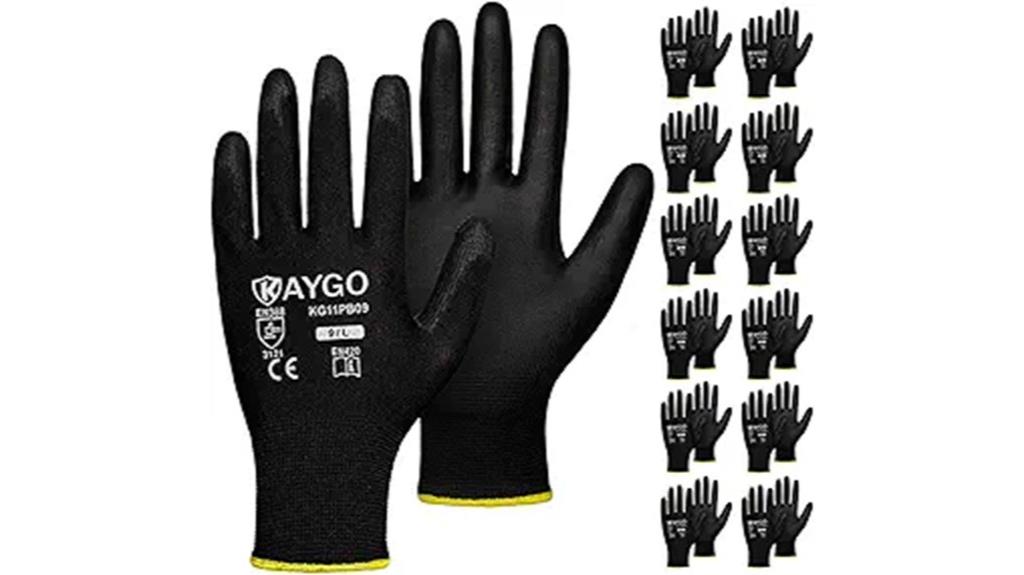 pu coated safety work gloves