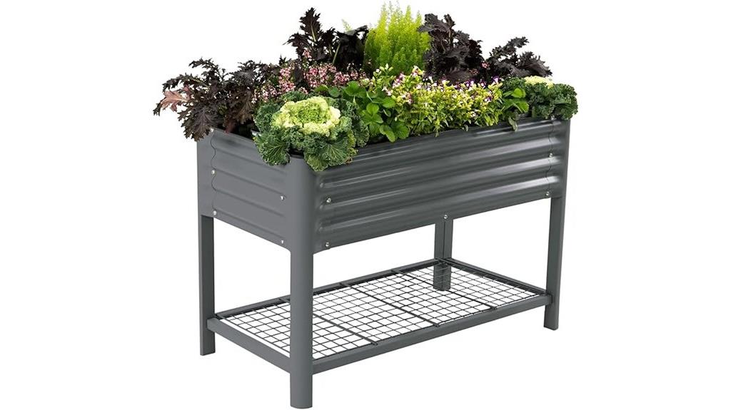 raised garden bed with legs