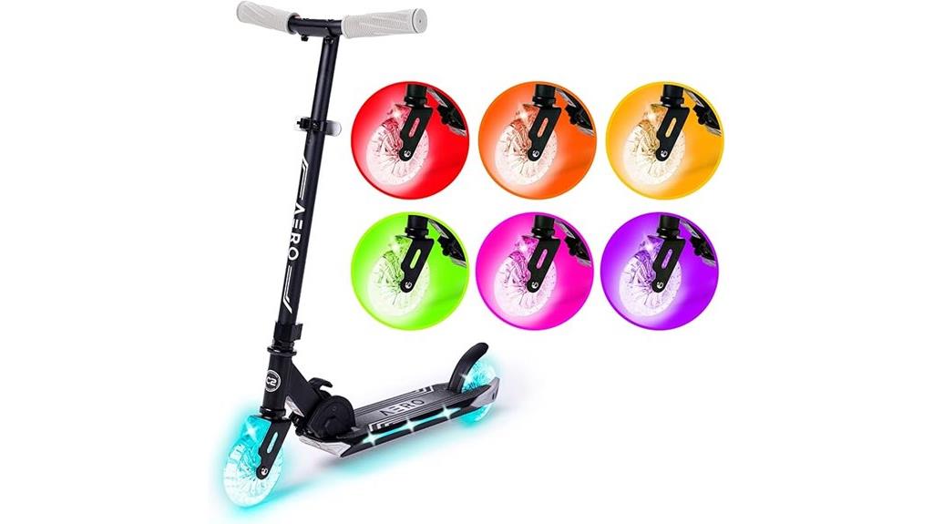 scooter with lights adjustable