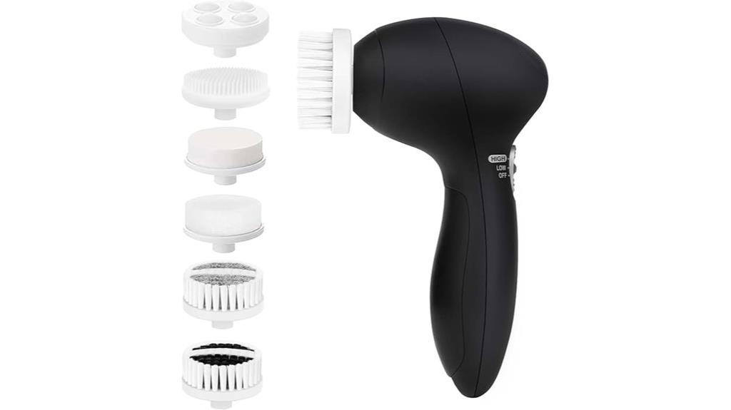 six brush head facial cleaner