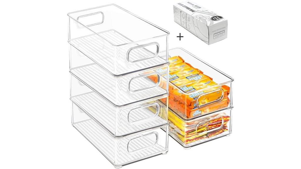 six pack stackable bins