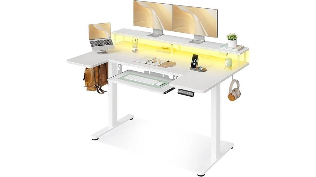u shaped electric desk