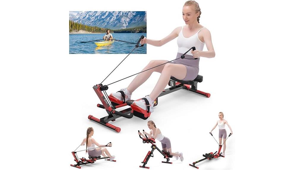versatile rowing machine with monitor