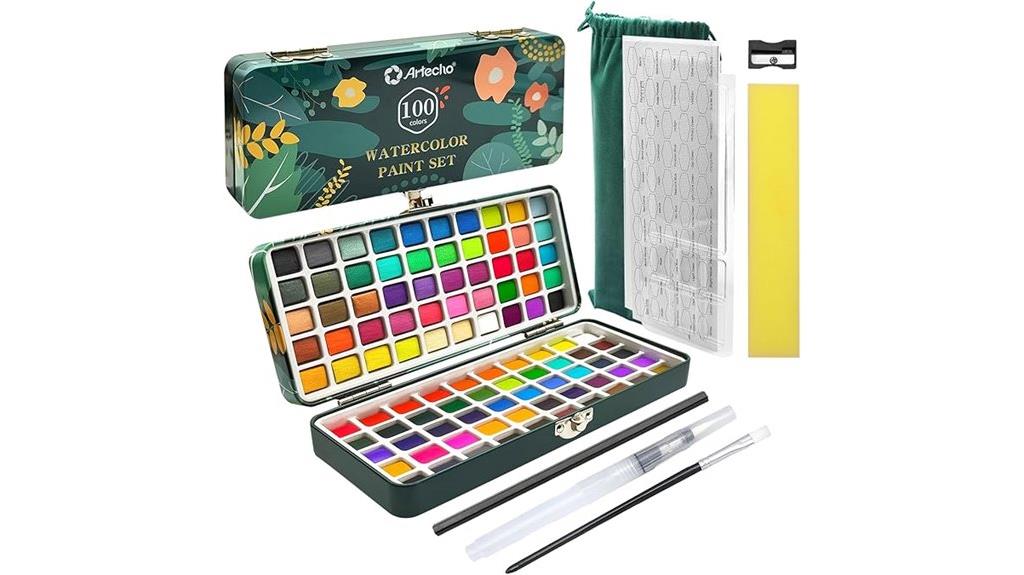 vibrant metallic watercolors set