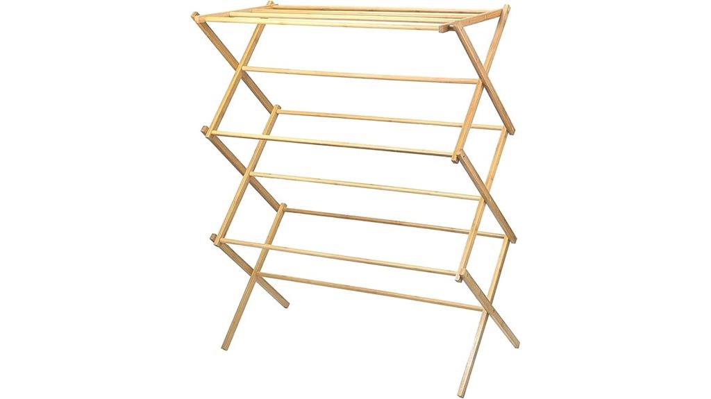 wooden clothes drying rack