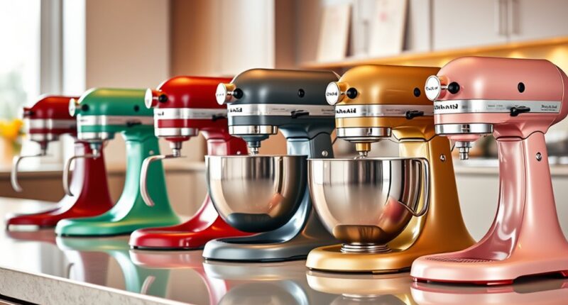 top kitchenaid mixer colors