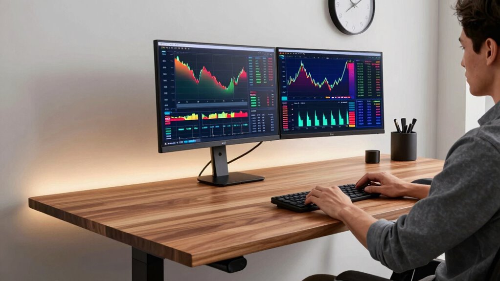 ergonomic adjustable trading workspace