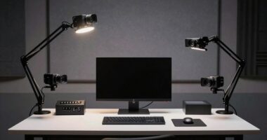 multi camera desk setup