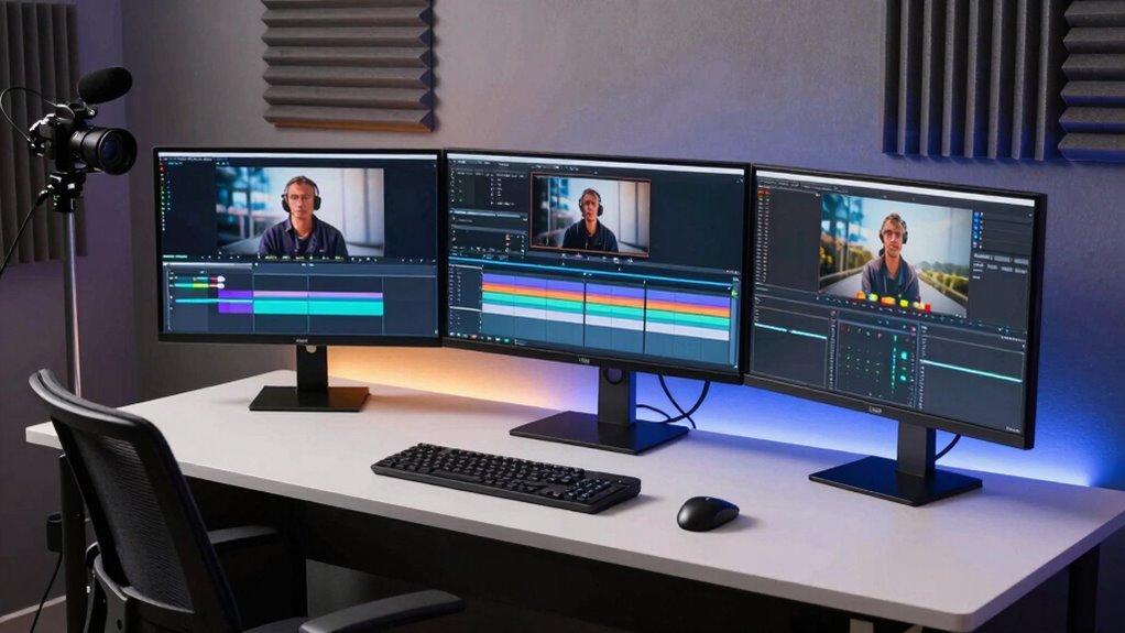 organized multi camera filming setup